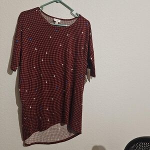 NWT LuLaRoe Red and Black Checkered Top